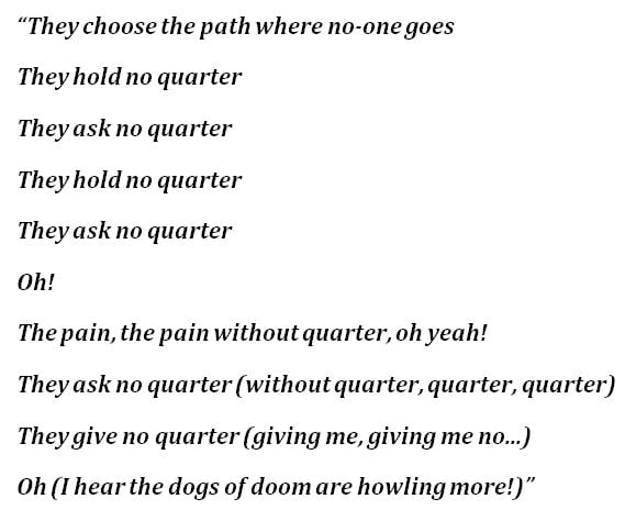 Lyrics for "No Quarter" by Led Zeppelin 