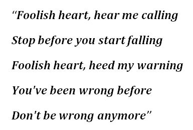 Steve Perry's "Foolish Heart" Lyrics